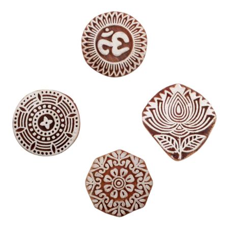 Set of 4 Piece New Mix Wooden Printing Block